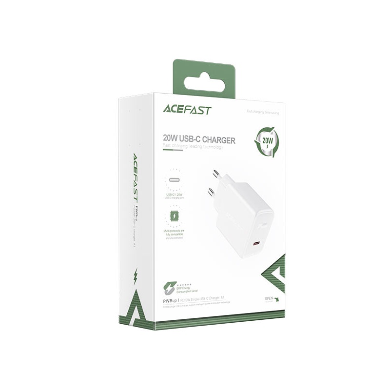 Мережевий зарядний пристрій Acefast A1 PD20W USB Type-C — фото 3