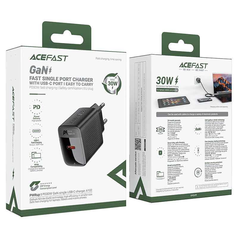 Мережевий зарядний пристрій ACEFAST A102 PD30W USB-C — фото 3