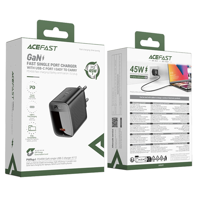 Мережевий зарядний пристрій ACEFAST A112 PD45W USB-C — фото 3