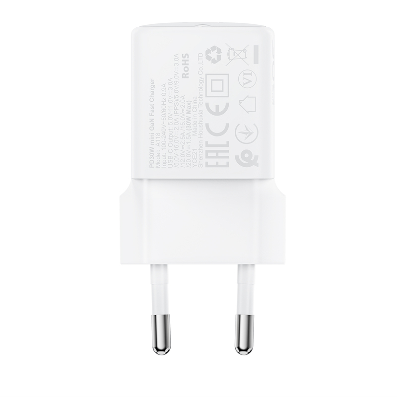 Мережевий зарядний пристрій ACEFAST A118 PD30W mini USB-C — фото 7