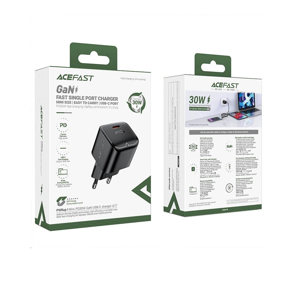 Мережевий зарядний пристрій ACEFAST A77 mini PD30W USB-C — фото 3