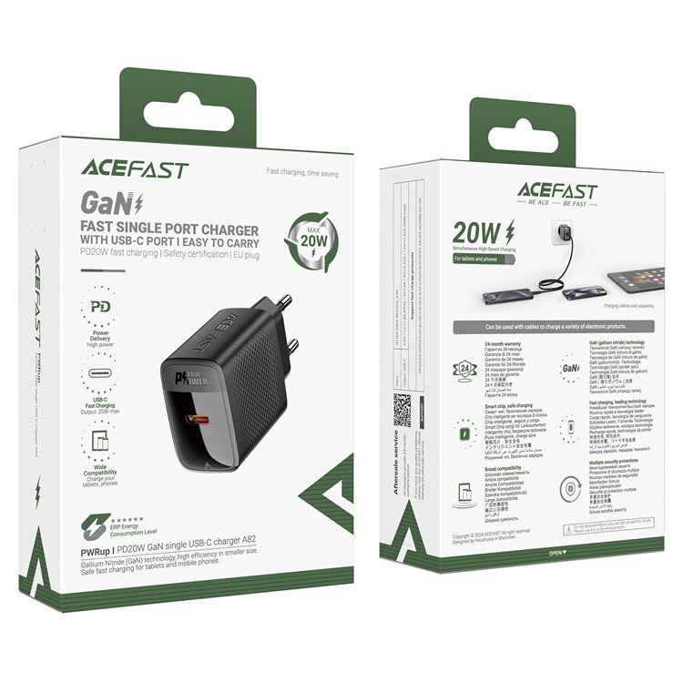 Мережевий зарядний пристрій ACEFAST A82 PD 20 Вт для USB Type-C — фото 3