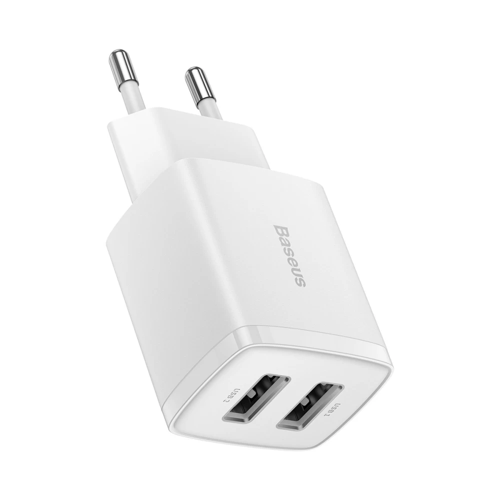 Мережевий зарядний пристрій Baseus Compact Charger 2U 10.5W EU White — фото 4