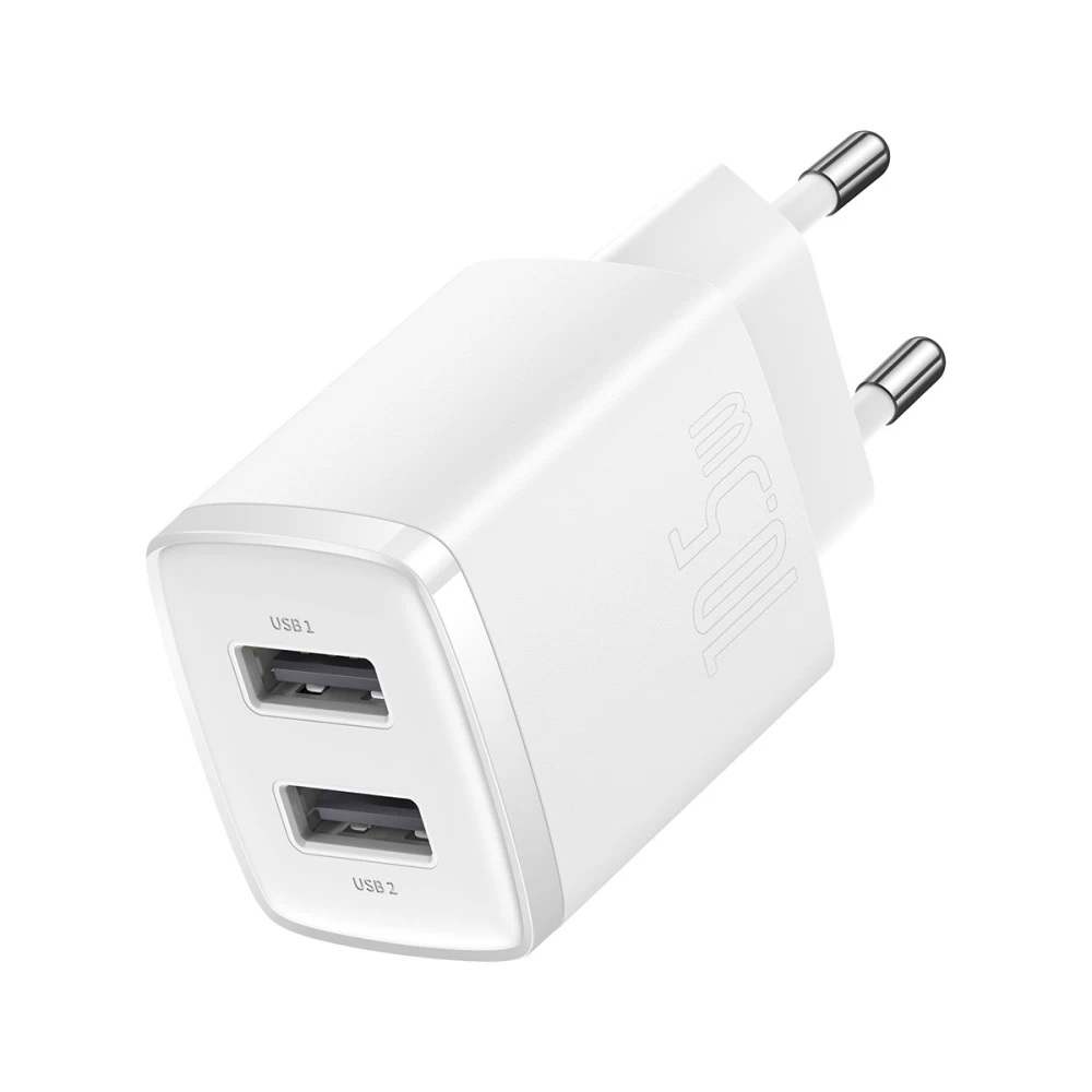 Мережевий зарядний пристрій Baseus Compact Charger 2U 10.5W EU White — фото 5