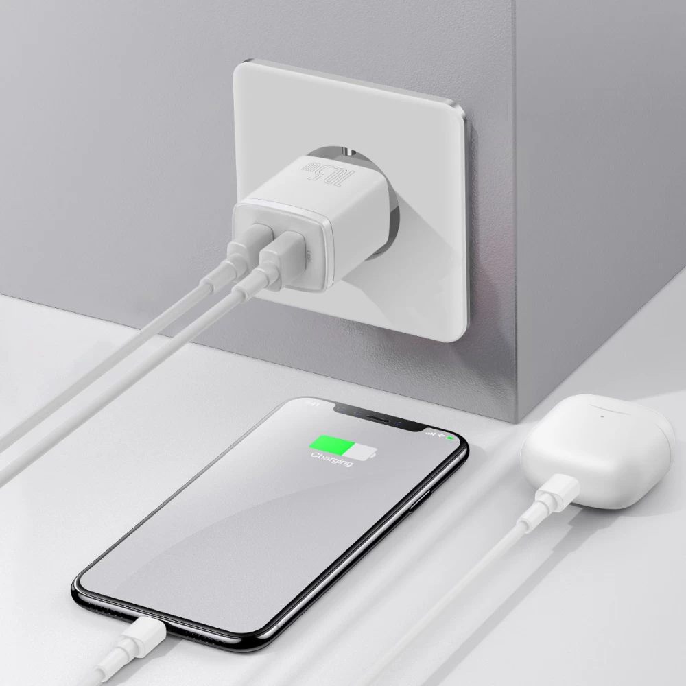 Мережевий зарядний пристрій Baseus Compact Charger 2U 10.5W EU White — фото 7