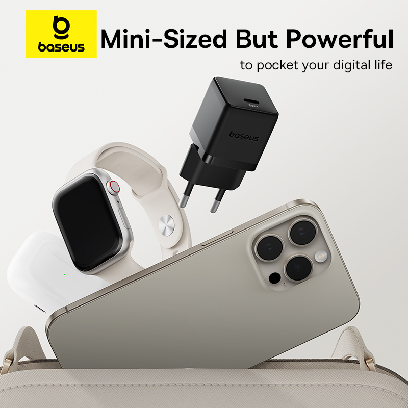 Мережевий зарядний пристрій Baseus Palm Fast Charger 1C 20W EU Cluster Black — фото 11
