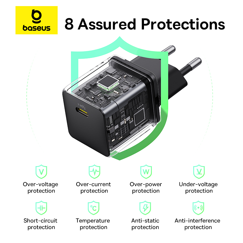 Мережевий зарядний пристрій Baseus Palm Fast Charger 1C 20W EU Cluster Black — фото 15