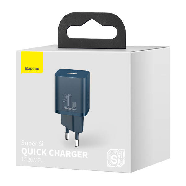 Мережевий зарядний пристрій Baseus Super Si Quick Charger 1C 20W EU Blue — фото 3