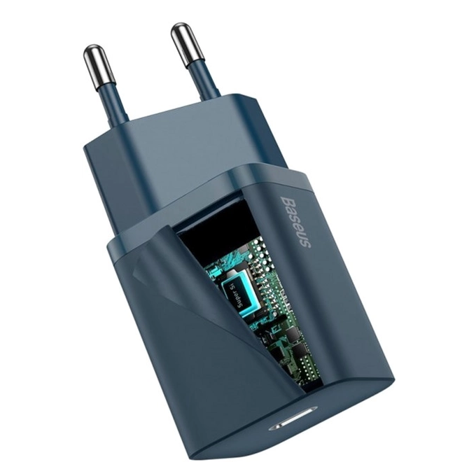 Мережевий зарядний пристрій Baseus Super Si Quick Charger 1C 20W EU Blue — фото 6
