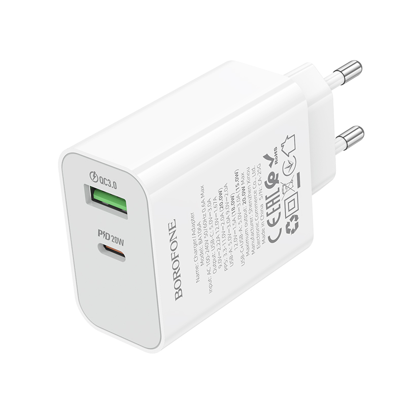 Мережевий зарядний пристрій Borofone BA106A Stellar PD20W+QC3.0 — фото 4