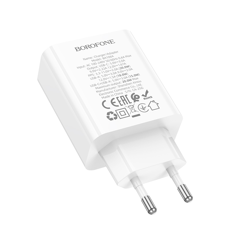 Мережевий зарядний пристрій Borofone BA106A Stellar PD20W+QC3.0 — фото 8