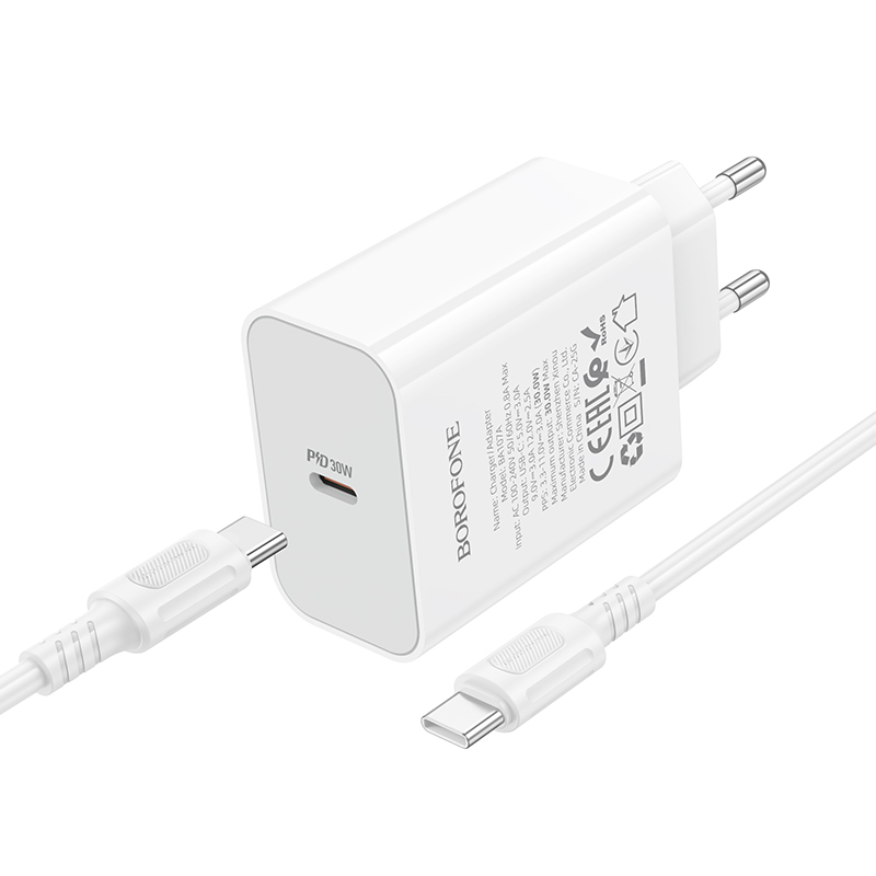 Мережевий зарядний пристрій Borofone BA107A Stellar з кабелем USB-C — фото 4
