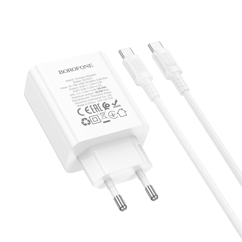 Мережевий зарядний пристрій Borofone BA107A Stellar з кабелем USB-C — фото 7