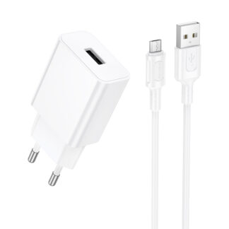 Мережевий зарядний пристрій Borofone BA110A Lemi для MicroUSB