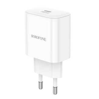 Мережевий зарядний пристрій BOROFONE BA81A single port PD20W charger(EU) White