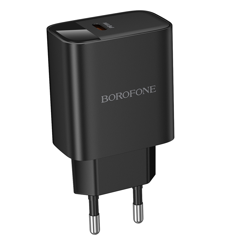Мережевий зарядний пристрій BOROFONE BA97A Ilustre single-port PD30W charger with digital display (EU) Black — фото 6