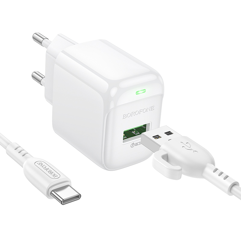 Мережевий зарядний пристрій Borofone BAS42A Potential з кабелем Type-C — фото 4