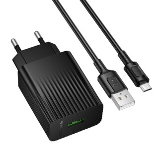Мережевий зарядний пристрій Borofone BAS72A з кабелем Micro USB