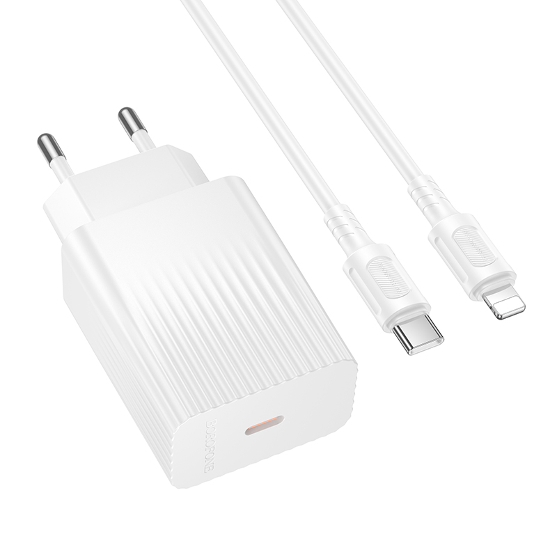 Мережевий зарядний пристрій Borofone BAS75A з кабелем USB-C – Lightning