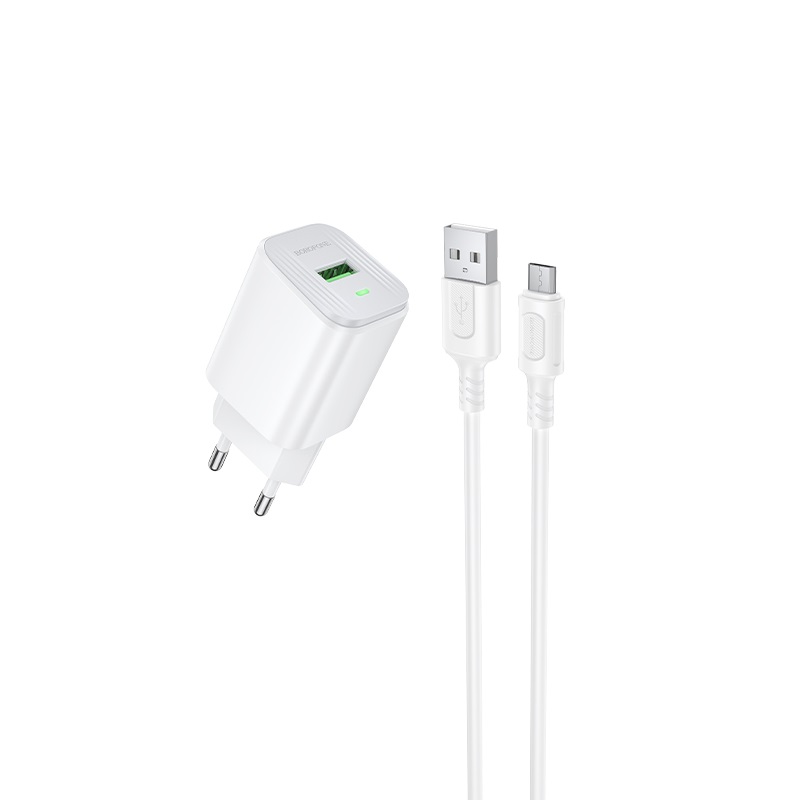 Мережевий зарядний пристрій Borofone BAS82A Star з кабелем MicroUSB