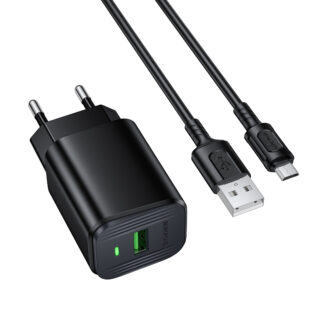 Мережевий зарядний пристрій Borofone BAS82A Star з кабелем MicroUSB