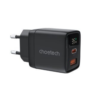 Мережевий зарядний пристрій, GaN, USB-A/USB-C, 35 Вт, QC3.0/PD/PPS