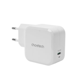 Мережевий зарядний пристрій, GaN, USB-C, 45 Вт, QC3.0/PD/PPS Choetech