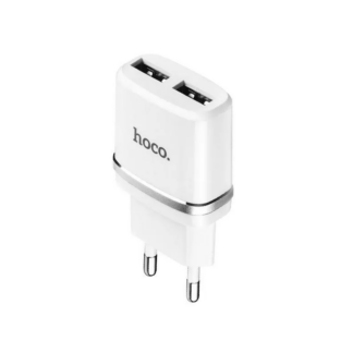 Мережевий зарядний пристрій Hoco C12 Smart dual USB charger 12W White