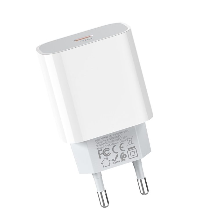 Мережевий зарядний пристрій HOCO C76A Plus Speed source PD20W charger White — фото 5