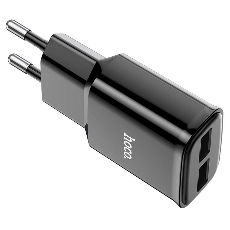 Мережевий зарядний пристрій HOCO C88A Star round dual port charger 12W Black — фото 5
