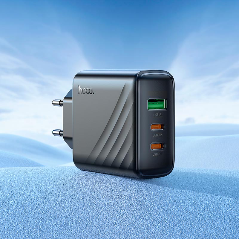 Мережевий зарядний пристрій HOCO CS26A Article PD45W(2C1A) charger Black — фото 10