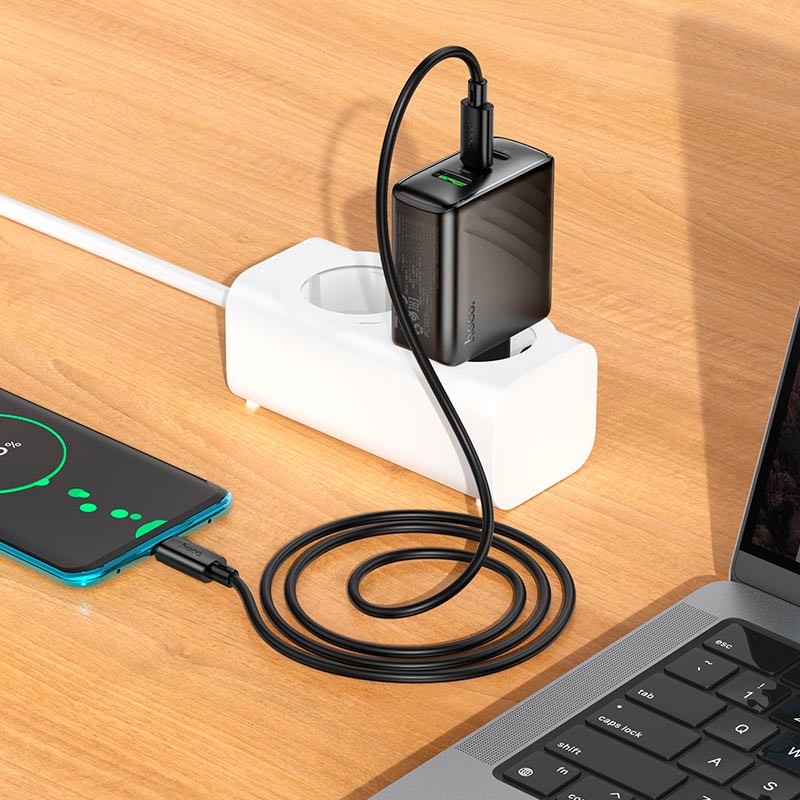 Мережевий зарядний пристрій HOCO CS26A Article PD45W(2C1A) charger Black — фото 9