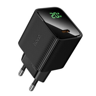 Мережевий зарядний пристрій HOCO CS82A Excellent single port PD20W charger with digital display(EU) Black