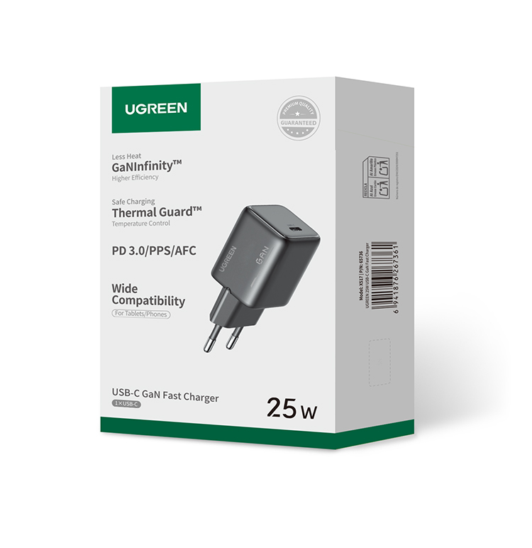 Мережевий зарядний пристрій UGREEN X517 25W USB-C GaN — фото 3