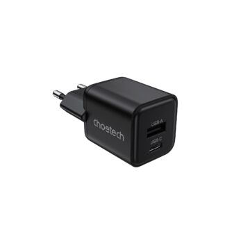 Мережевий зарядний пристрій, USB-A/USB-C, 30 Вт, QC3.0/PD/PPS Choetech (PD5012-EU-BK)