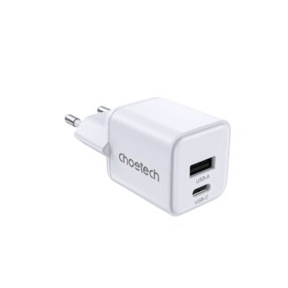 Мережевий зарядний пристрій, USB-A/USB-C, 30 Вт, QC3.0/PD/PPS Choetech (PD5012-EU-WH)