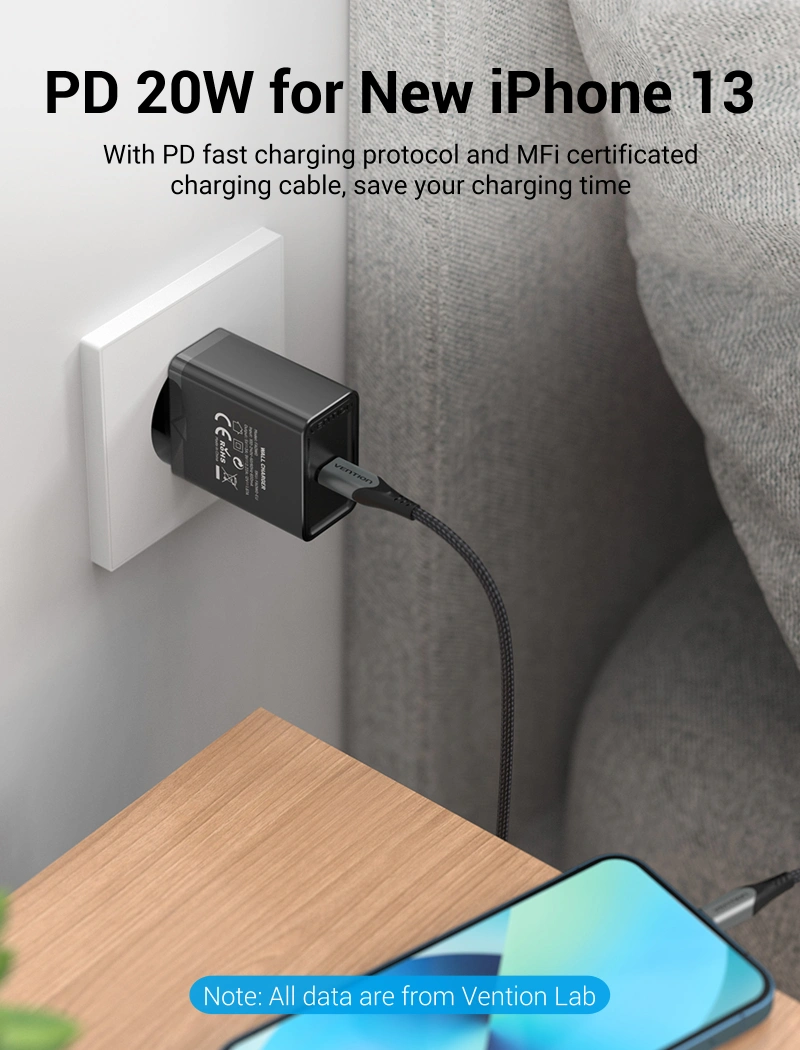 Мережевий зарядний пристрій Vention USB-C 20W EU — фото 4