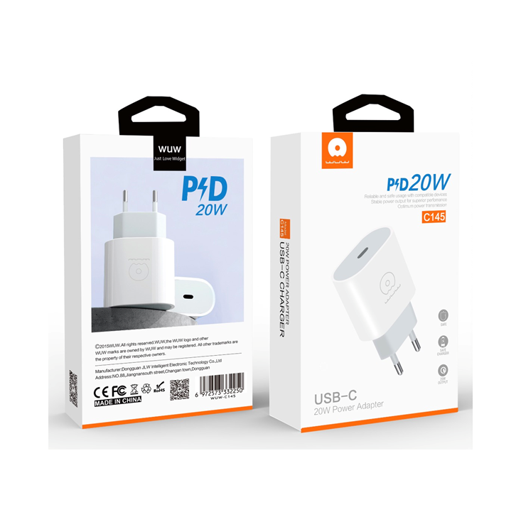 Мережевий зарядний пристрій WUW C145 PD 20W USB Type-C — фото 4