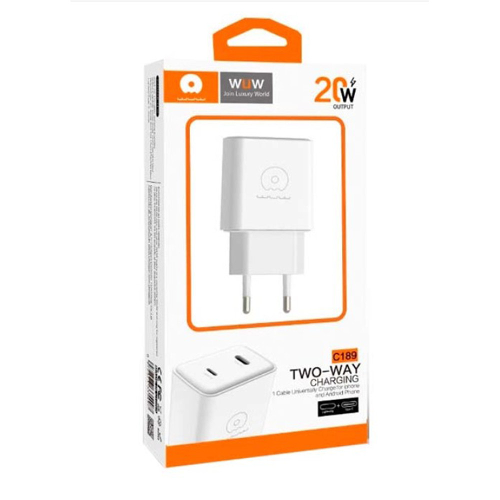 Мережевий зарядний пристрій WUW C189 PD 20W USB Type-C — фото 3