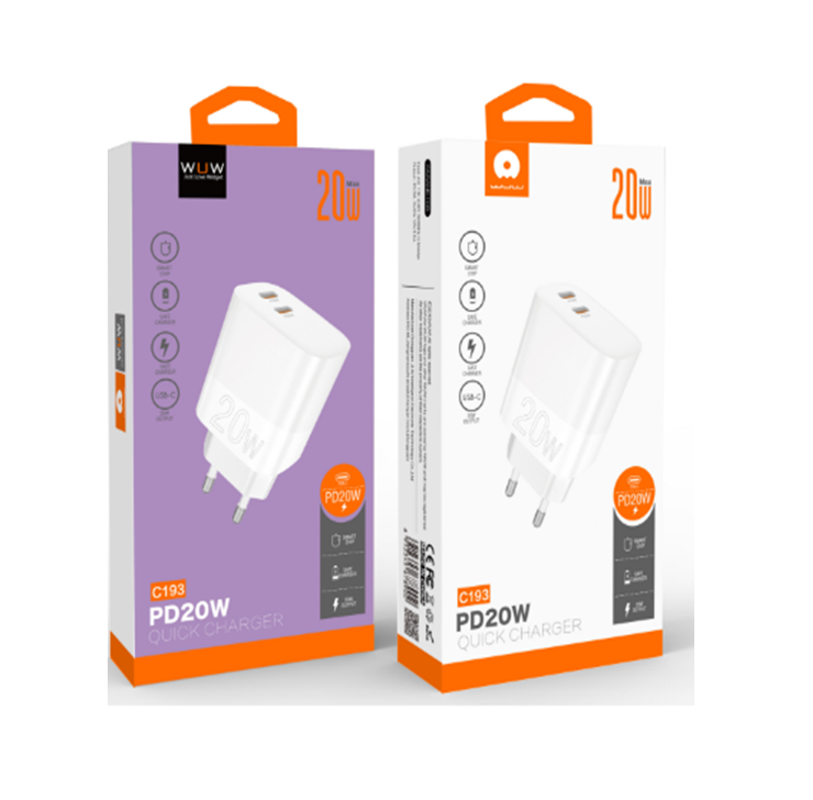 Мережевий зарядний пристрій WUW C193 з двома USB Type-C — фото 3