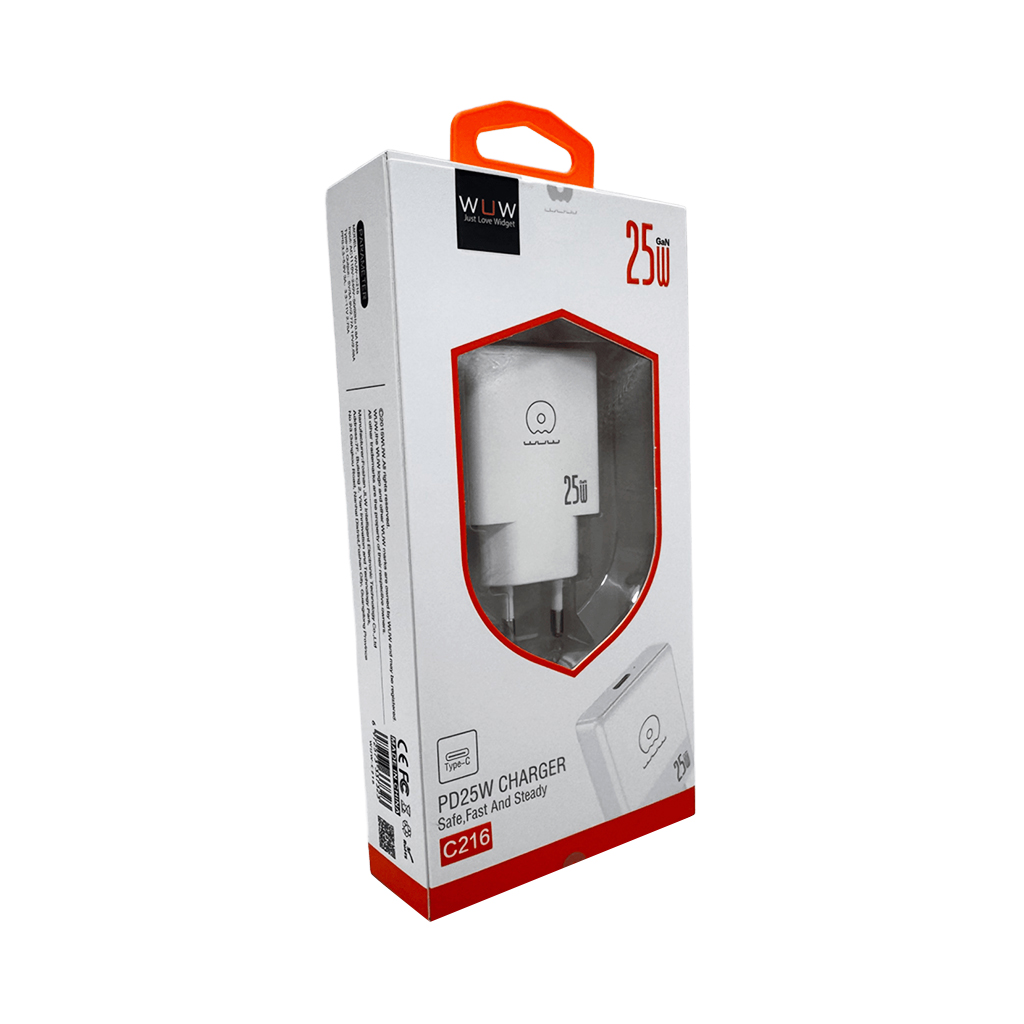 Мережевий зарядний пристрій WUW C216 25W USB Type-C — фото 3