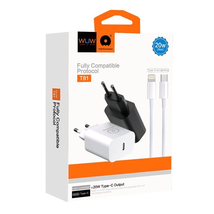 Мережевий зарядний пристрій WUW T81L PD 20W USB C — фото 3