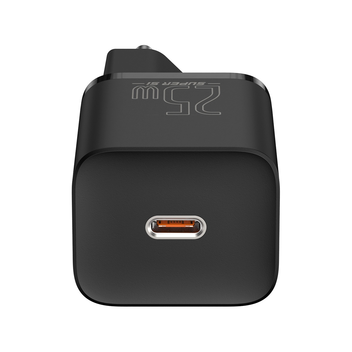 Мережевий зарядний пристрій з кабелем Baseus Super Si Quick Charger 1C 25W EU Sets Black(With Mini White Cable C to C 3A 1m Black) — фото 5