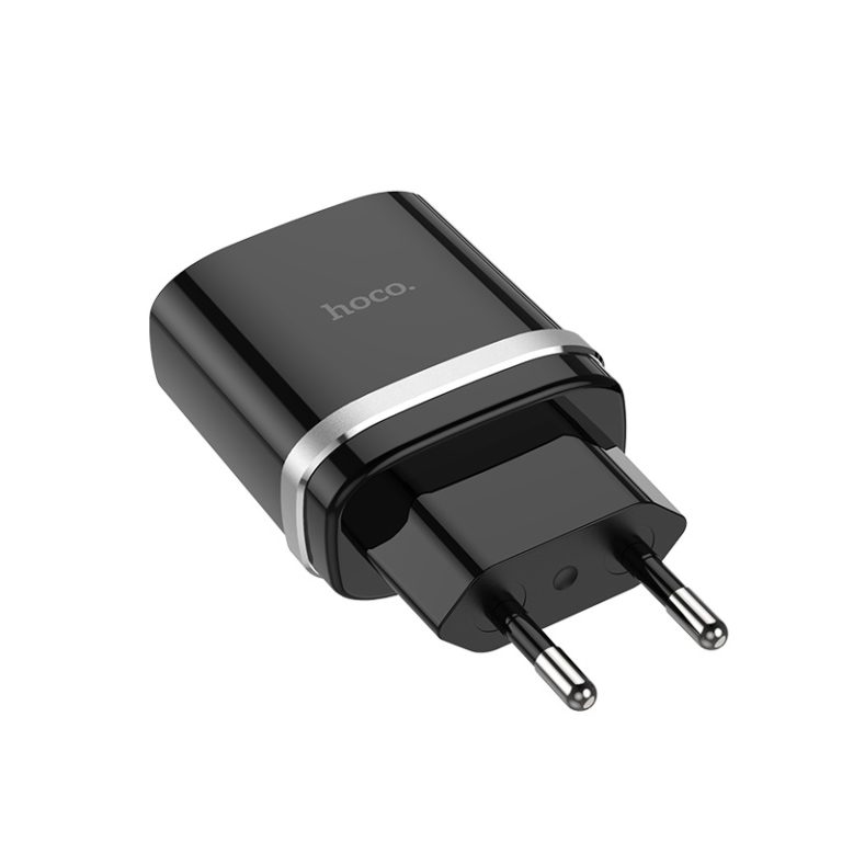 Мережевий зарядний пристрій з кабелем HOCO C12Q Smart QC3.0 charger set(Micro) 18W Black — фото 4