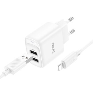 Сетьове зарядное устройство Hoco C141A с кабелем Lightning