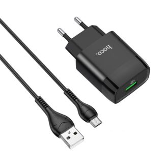 Сетевое зарядное устройство Hoco C72Q Glorious с кабелем Micro USB