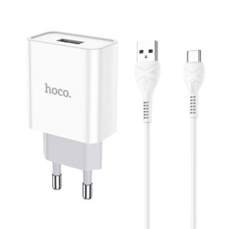 Мережевий зарядний пристрій з кабелем Hoco C81A Asombroso single port charger set(Type-C) White