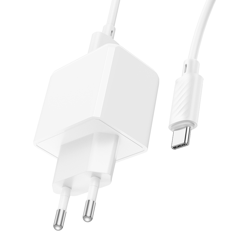 Мережевий зарядний пристрій з кабелем HOCO CS11A Ocean single port charger set(Type-C) White — фото 4