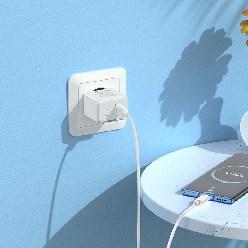 Мережевий зарядний пристрій з кабелем HOCO CS11A Ocean single port charger set(Type-C) White — фото 5