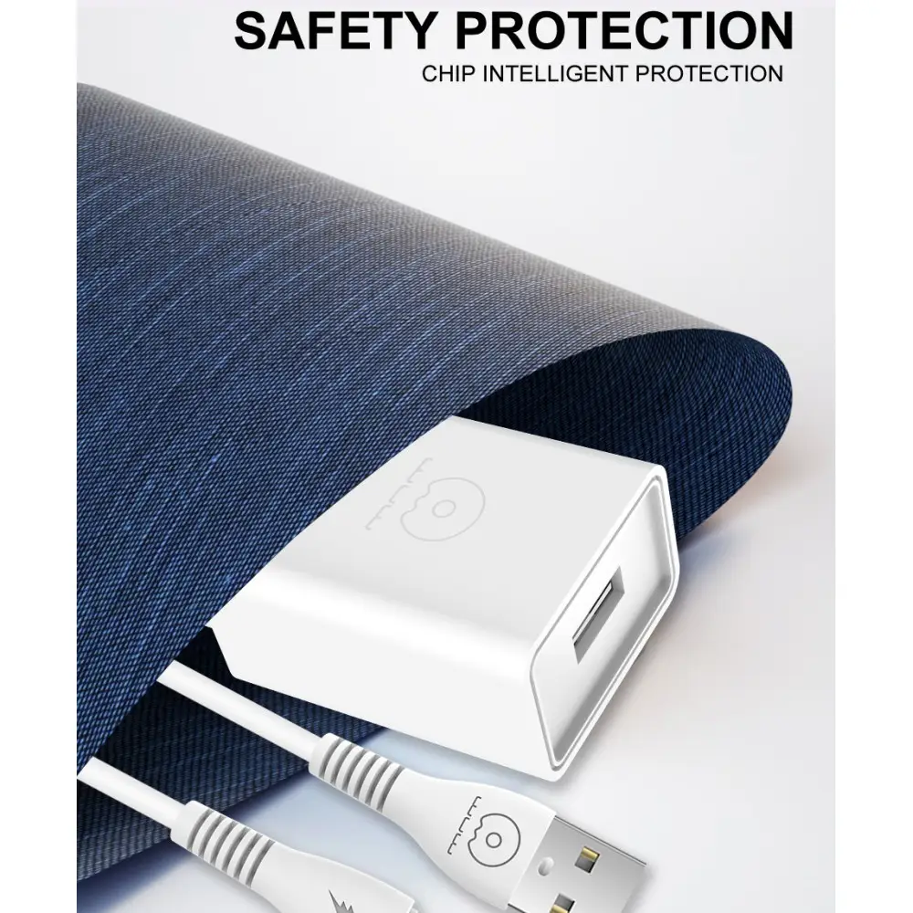 Мережевий зарядний пристрій з кабелем WUW-T82 Single USB home charger set iP — фото 6